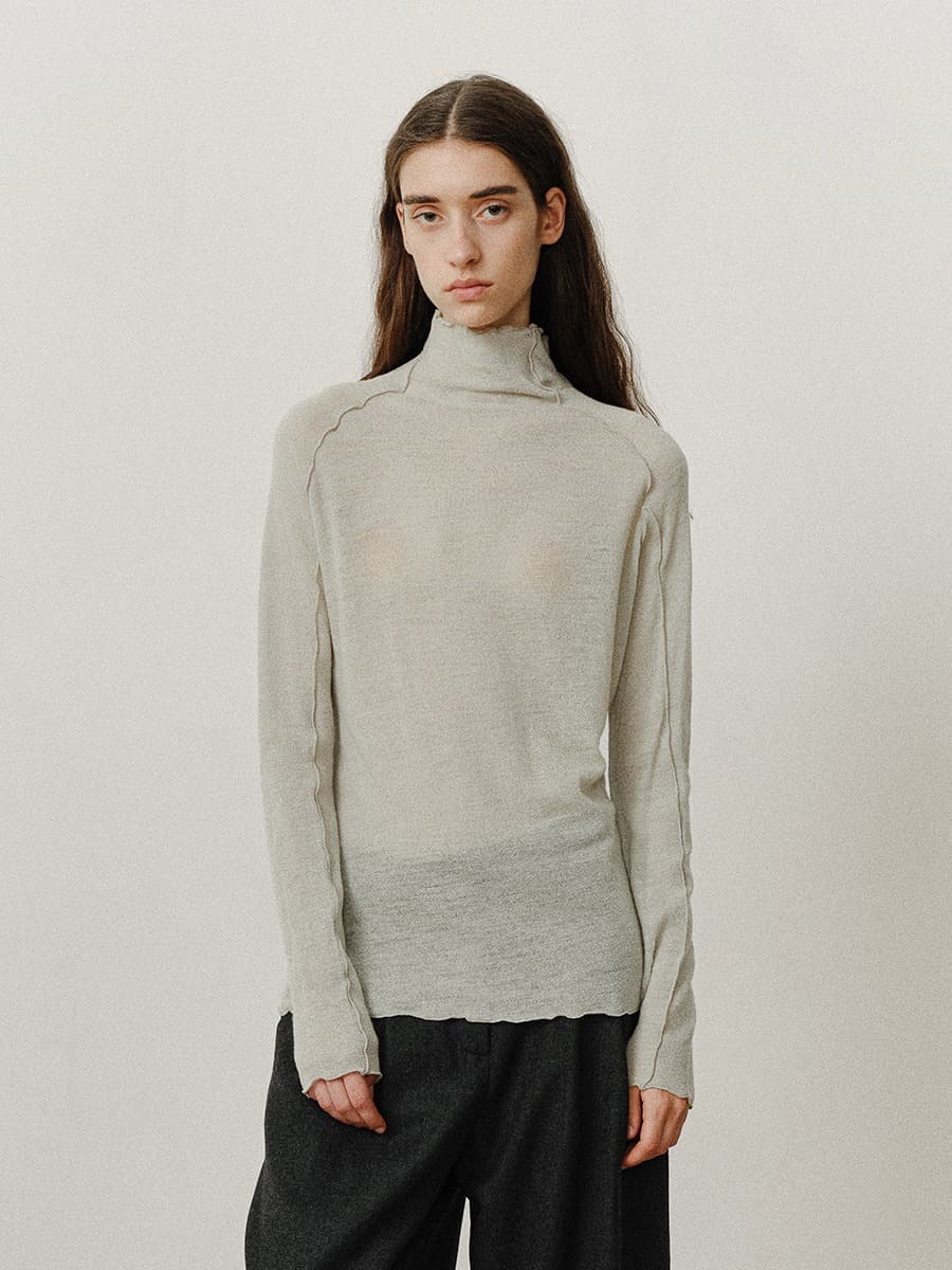 TVF WOOL LINE TURTLENECK TOP_MINT