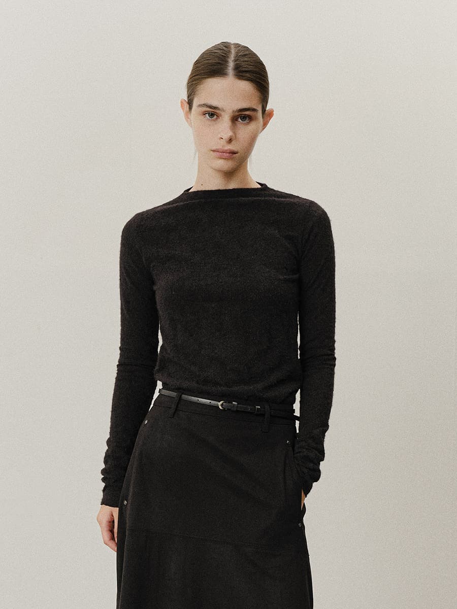 TVF FITTED LACE TOP_ BLACK
