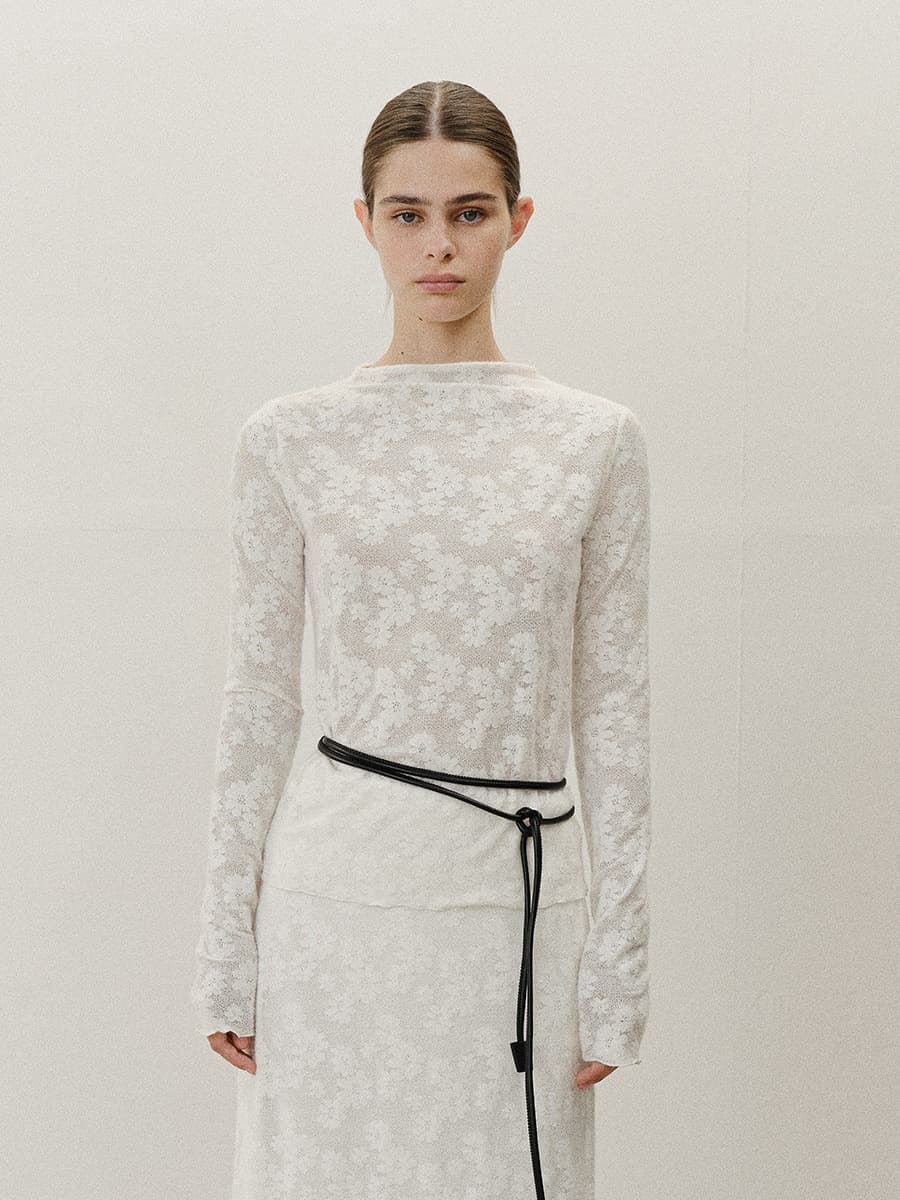 TVF FITTED LACE TOP_ WHITE