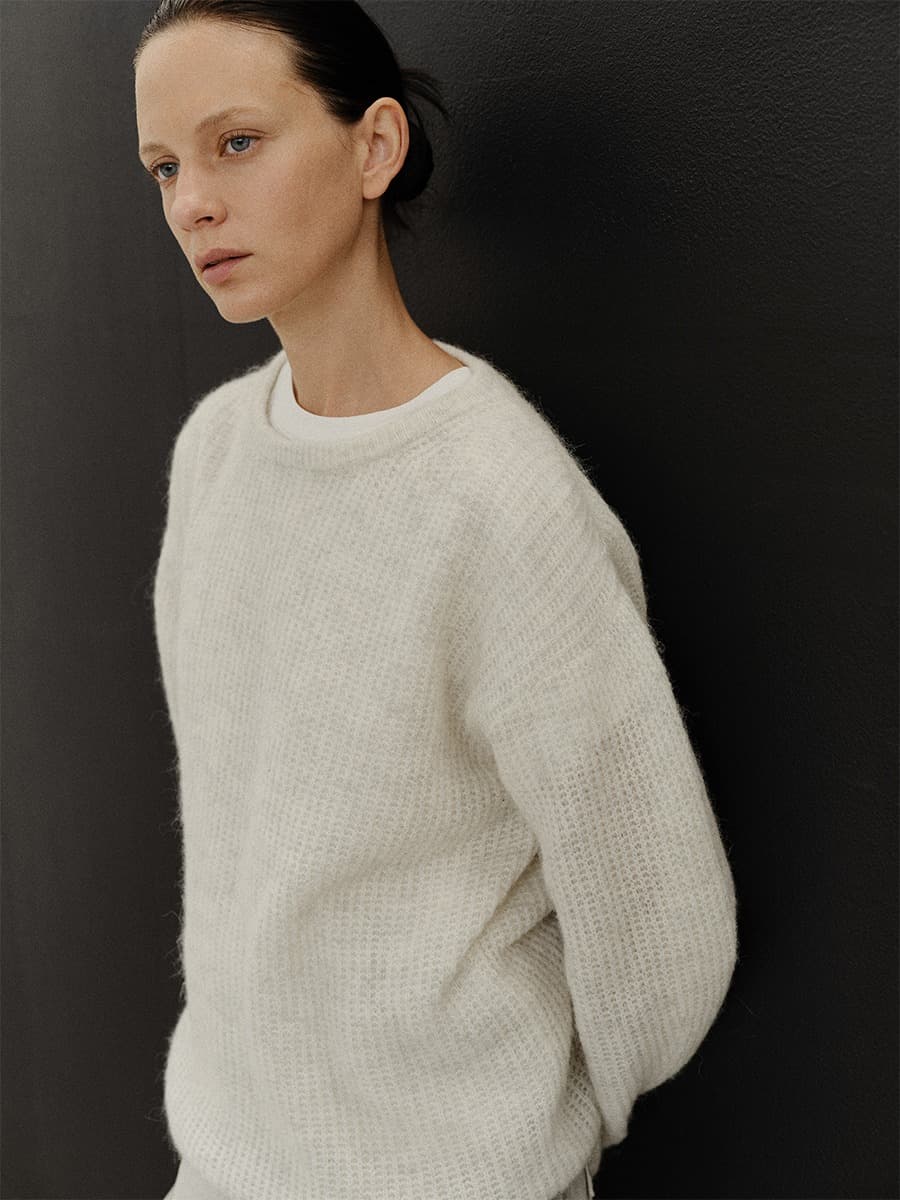 TVF LOOSE FIT ALPACA KNIT TOP_IVORY