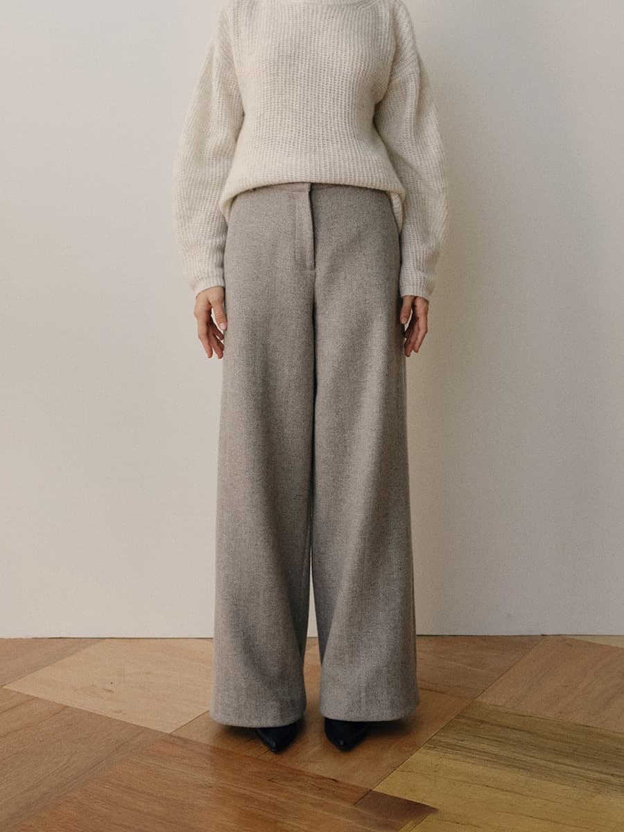 TVW WOOL WIDE TROUSERS_GREY
