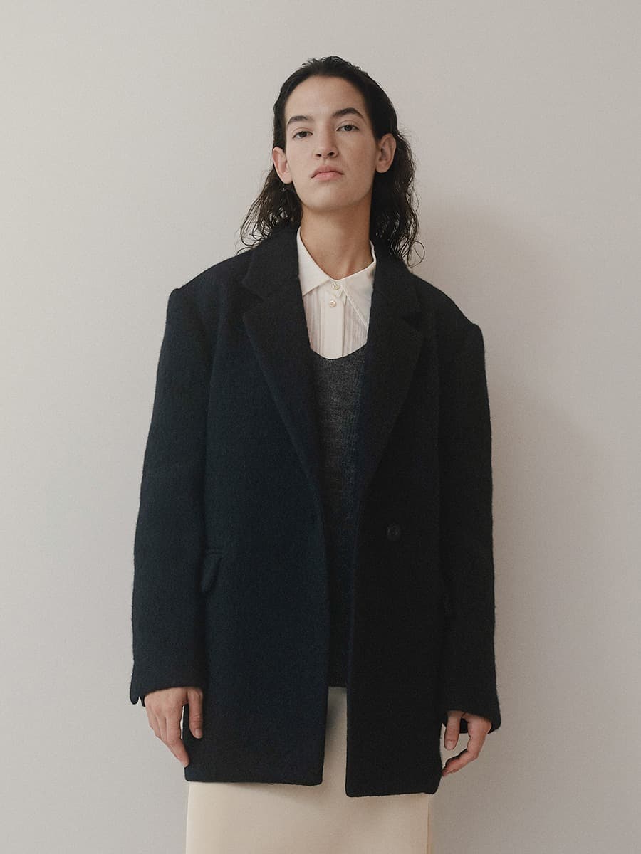 TVW ALPACA WOOL HALF JACKET_BLACK