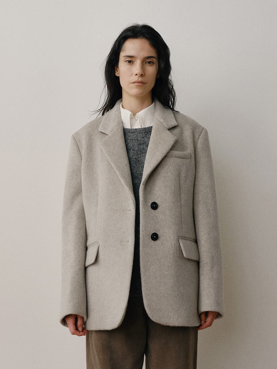 TVW CASHMERE WOOL SINGLE BLAZER_L-GREY