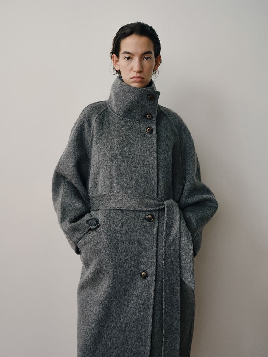 TVF YAK SILK DOUBLE COAT [HAND MADE]_GREY
