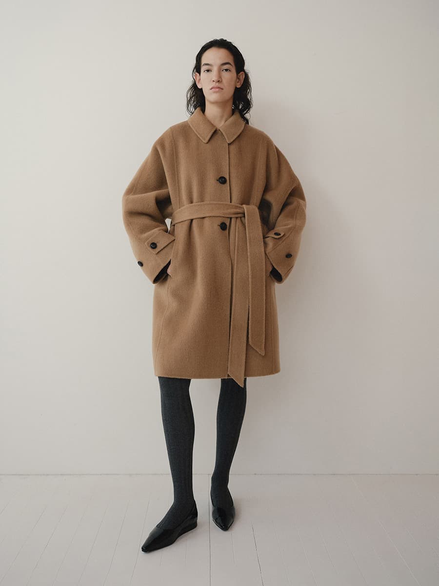 TVF CASHMERE SOUTIEN HALF COAT [HAND MADE]_CAMEL