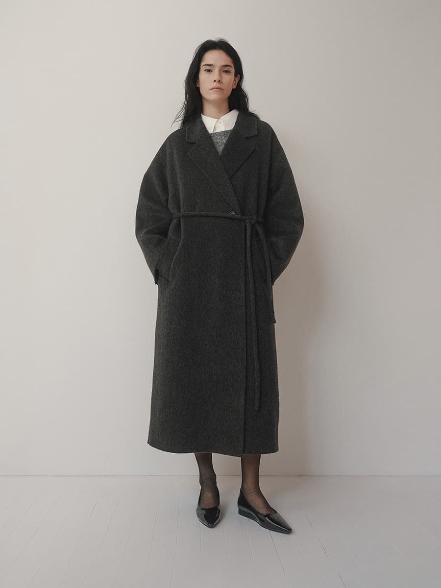TVF YAK WOOL DOUBLE COAT [HAND MADE]_CHARCOAL