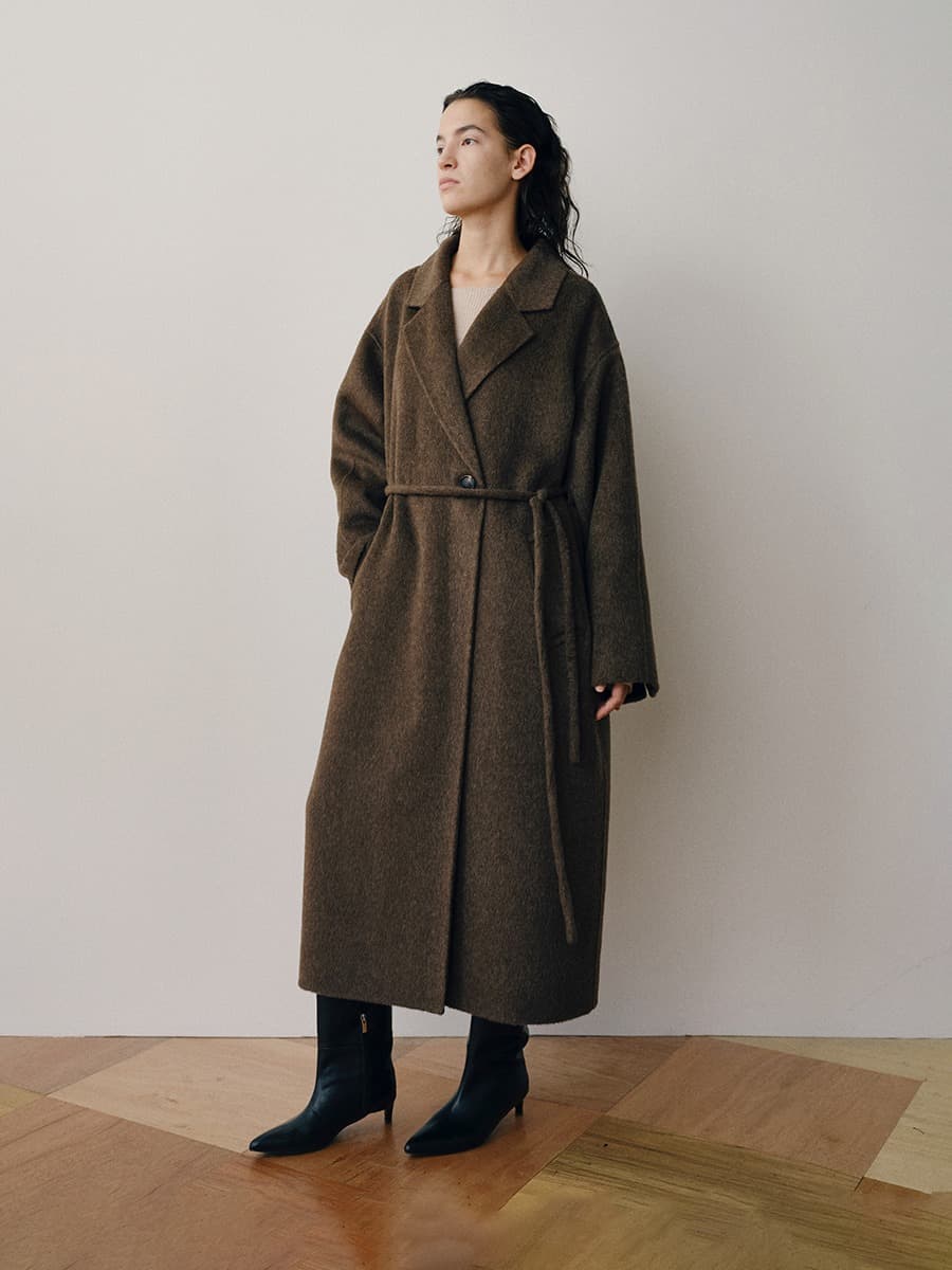 TVF YAK WOOL DOUBLE COAT [HAND MADE]_BROWN