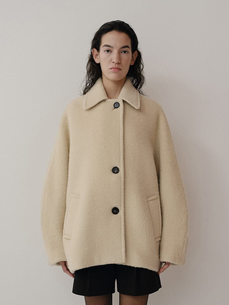 TVW SURI ALPACA SEMI DOUBLE HALF COAT_CREAM BEIGE
