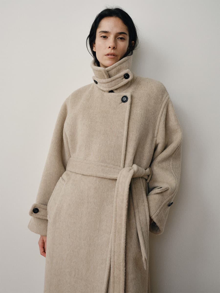 TVW CAMEL HAIR DOUBLE COAT_OATMEAL