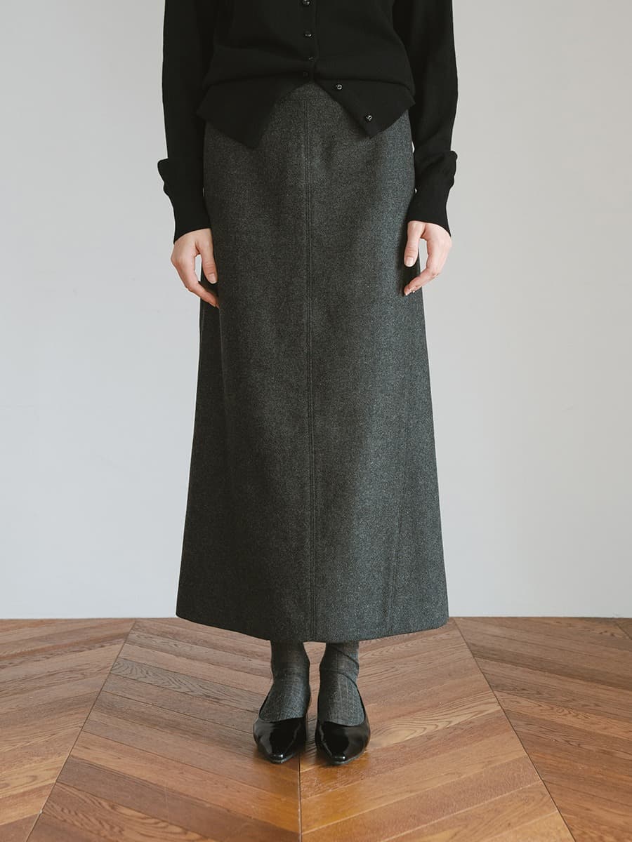 TVW WOOL DIVIDED SKIRT_CHARCOAL