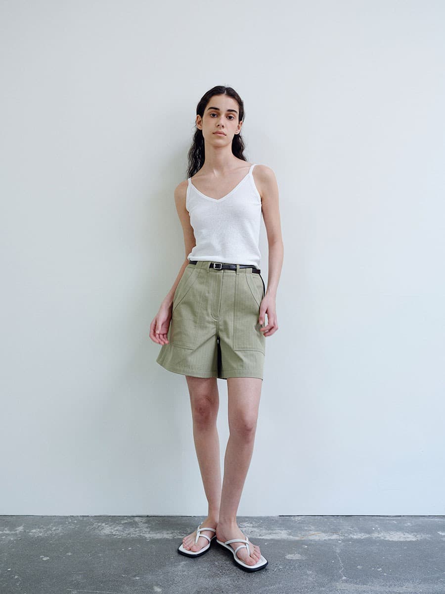 TIS CLASSIC COTTON SHORT PANTS_KHAKI