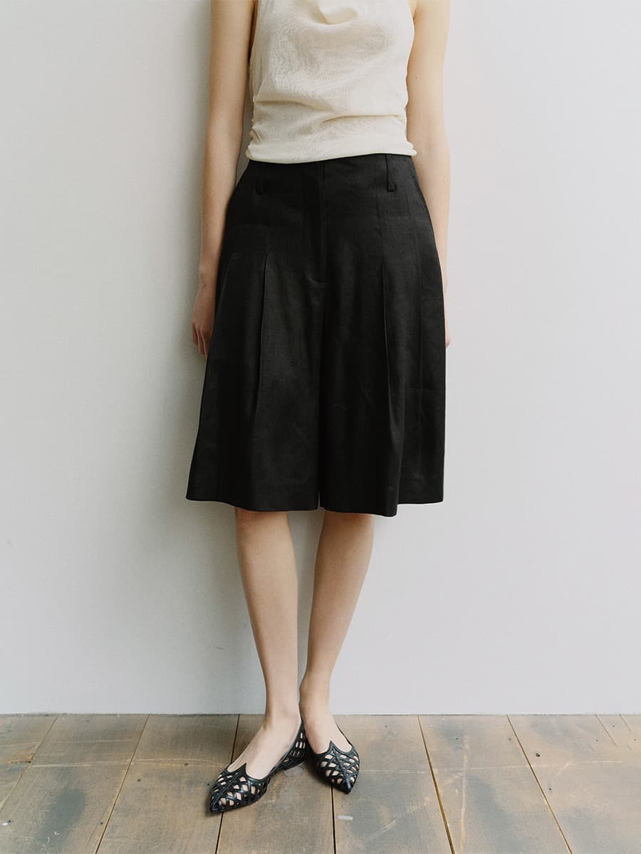 TIS WIDE BERMUDA TROUSERS_BLACK