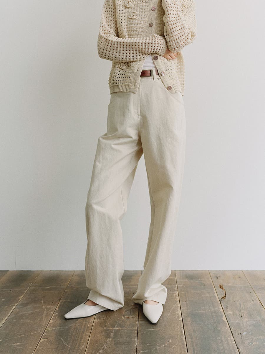 TIS STRUCTURE DIVIDED PANTS_IVORY
