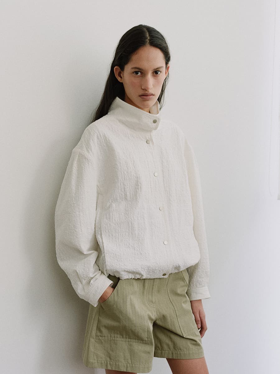 TIS HIGH-NECK VOLUME JUMPER_WHITE CHECK