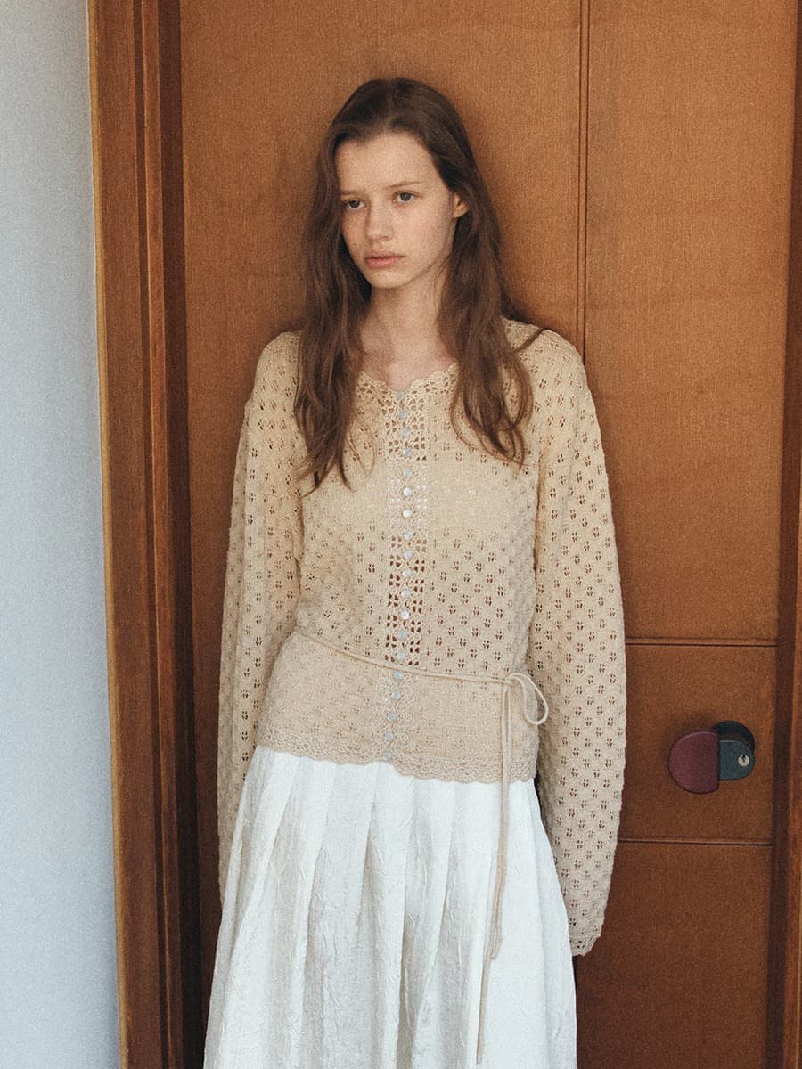 TIS SKASHI KNIT CARDIGAN_BEIGE