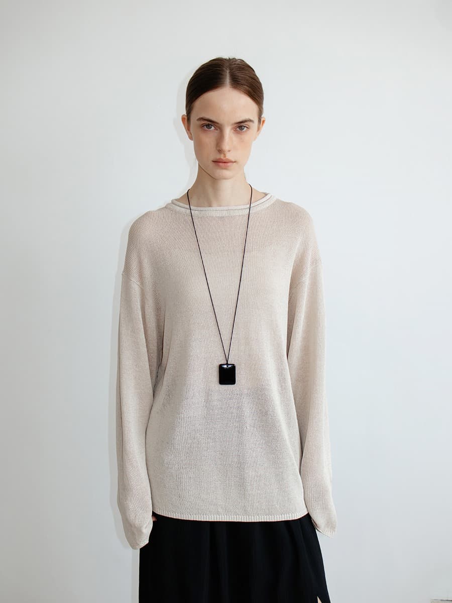 TIR PAPER BOAT NECK KNIT_NATURAL