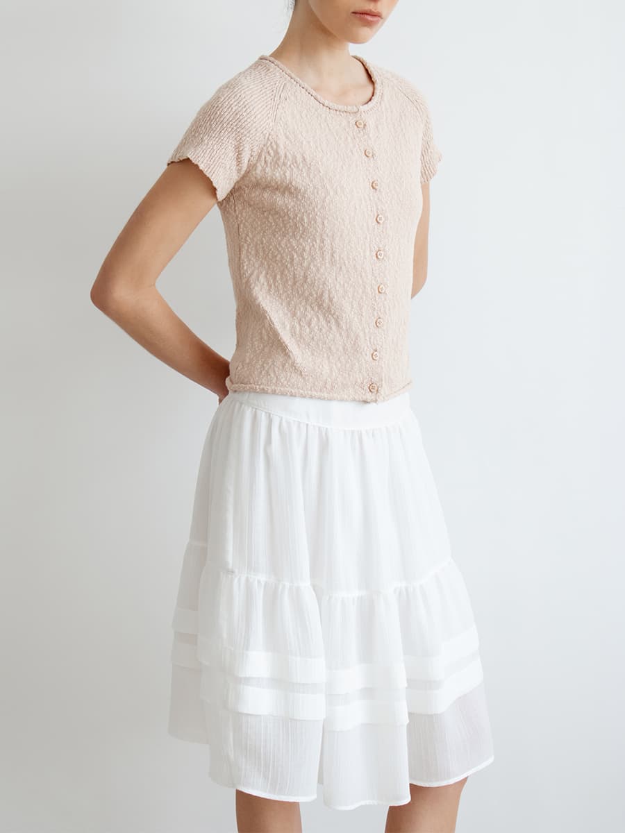 TIR SHEER TIERED MIDI SKIRT_WHITE — vue 4