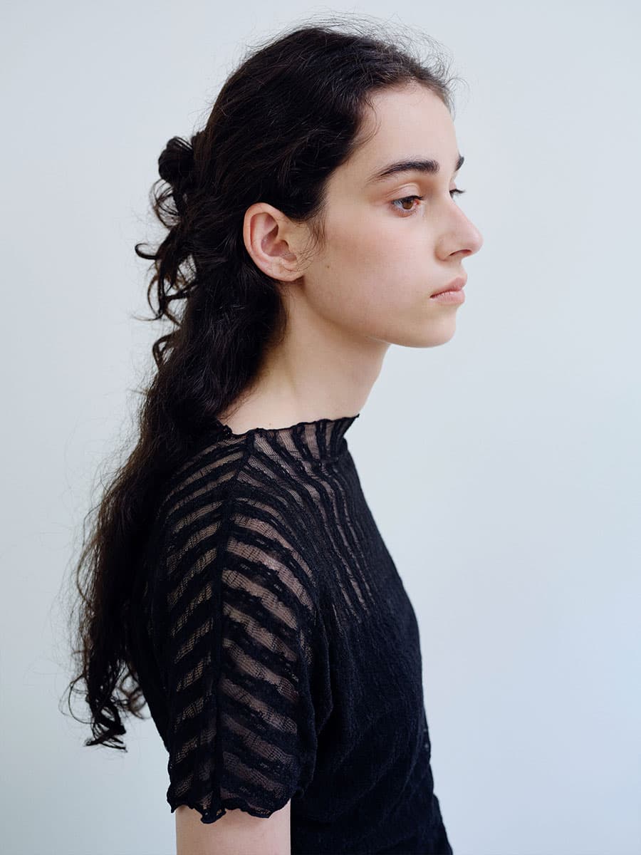 TIR LACE MOCK NECK TOP_BLACK — vue 4