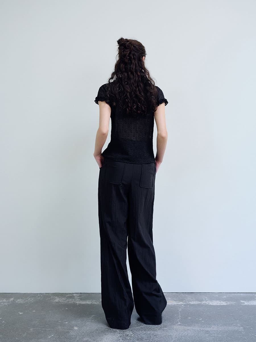 TIR LACE FRILL BLOUSE_BLACK — vue 5