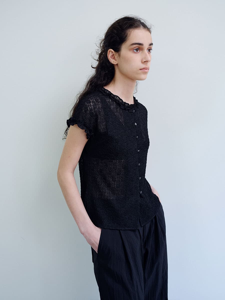 TIR LACE FRILL BLOUSE_BLACK — vue 7