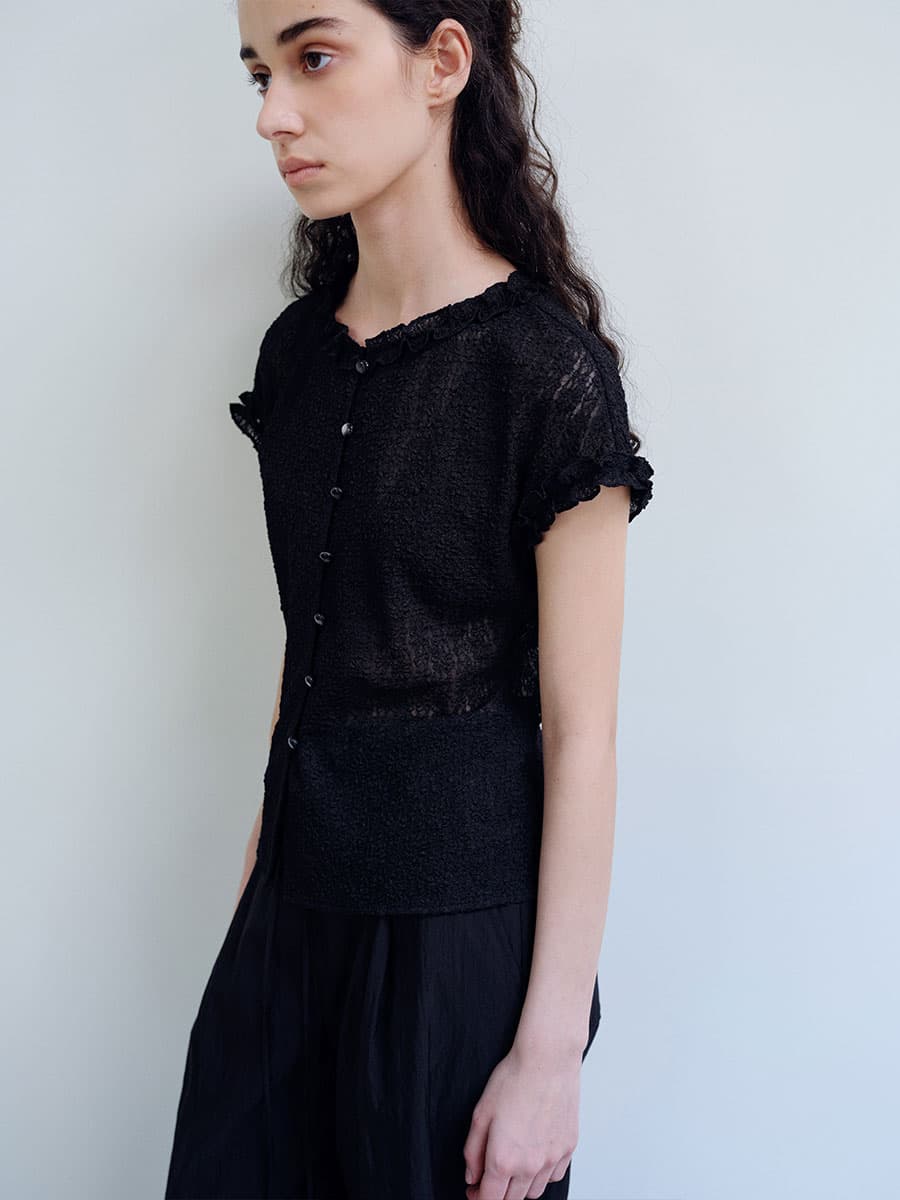 TIR LACE FRILL BLOUSE_BLACK — vue 10
