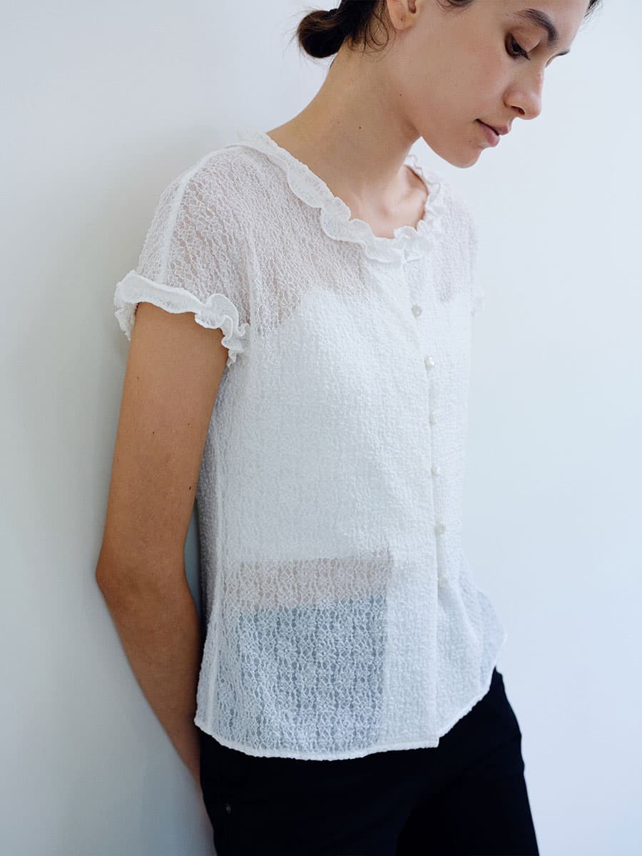 TIR LACE FRILL BLOUSE_WHITE — vue 2