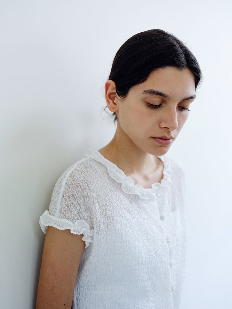 TIR LACE FRILL BLOUSE_WHITE — vue 11