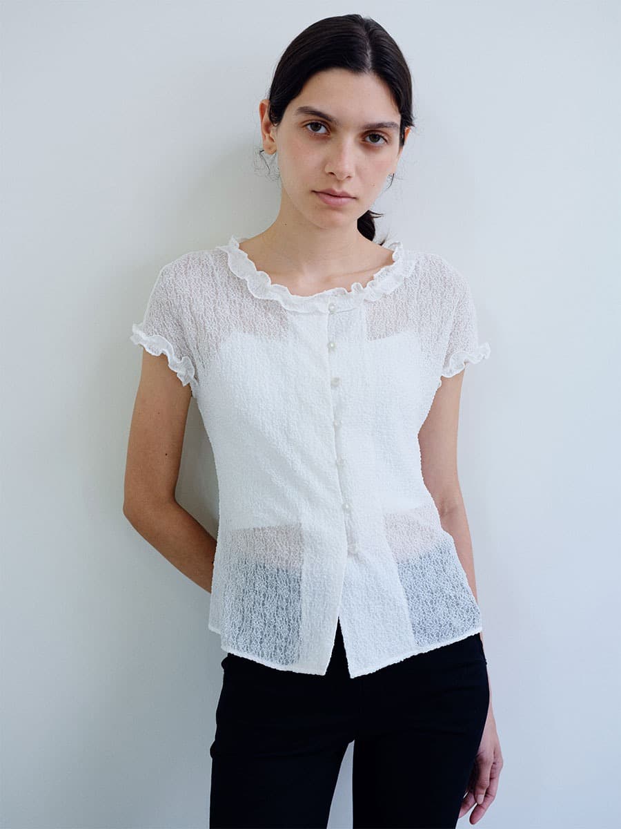 TIR LACE FRILL BLOUSE_WHITE