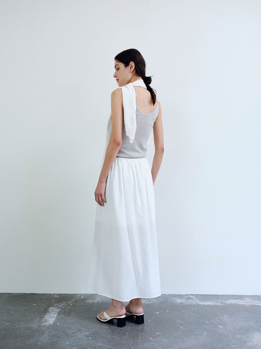 TIR RIB KNIT CARDIGAN & SLEEVELESS SET_ASH BEIGE — vue 9