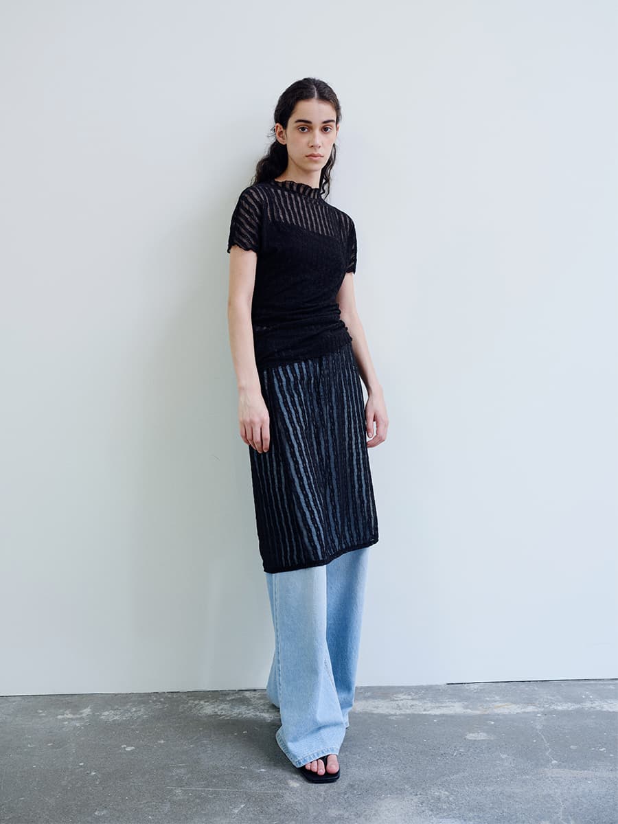 TIR LACE LAYERED SKIRT_BLACK — vue 2