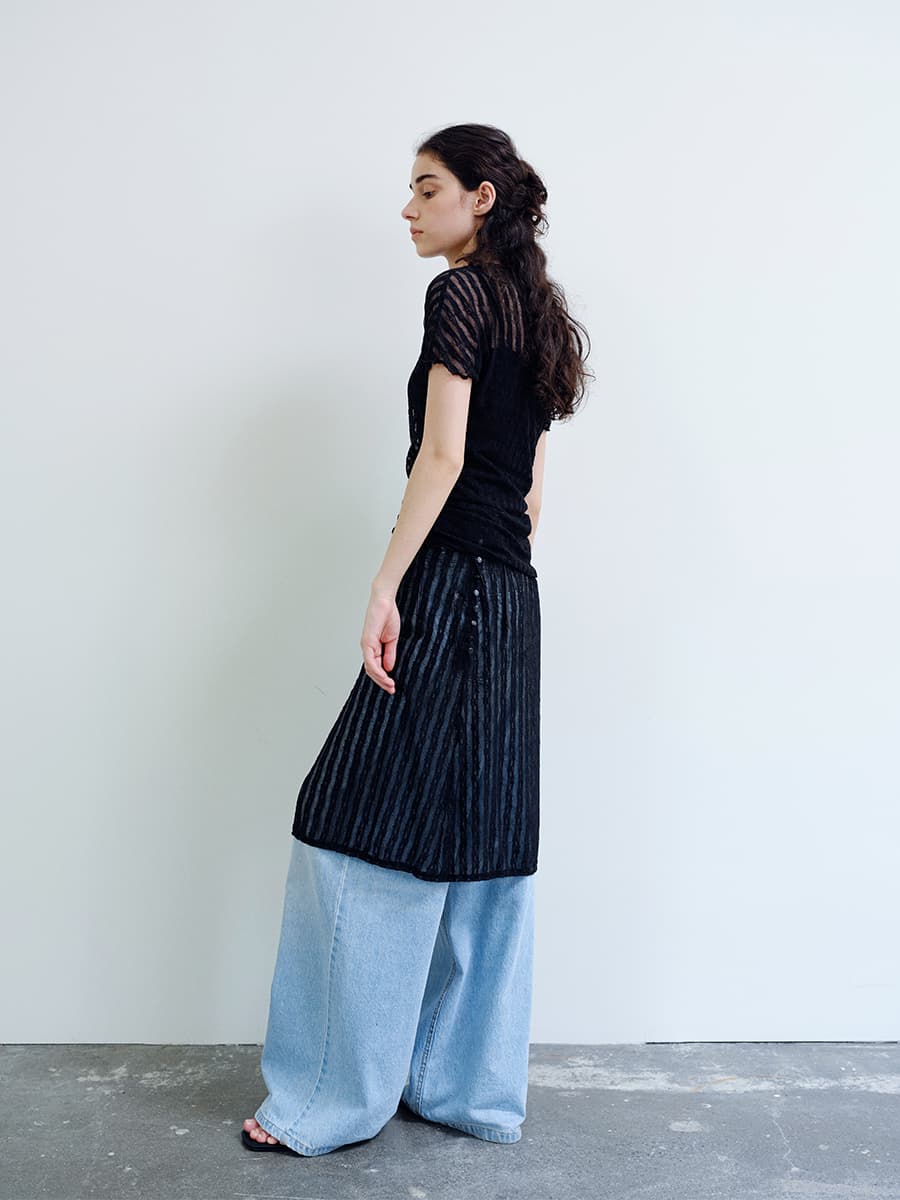 TIR LACE LAYERED SKIRT_BLACK — vue 3