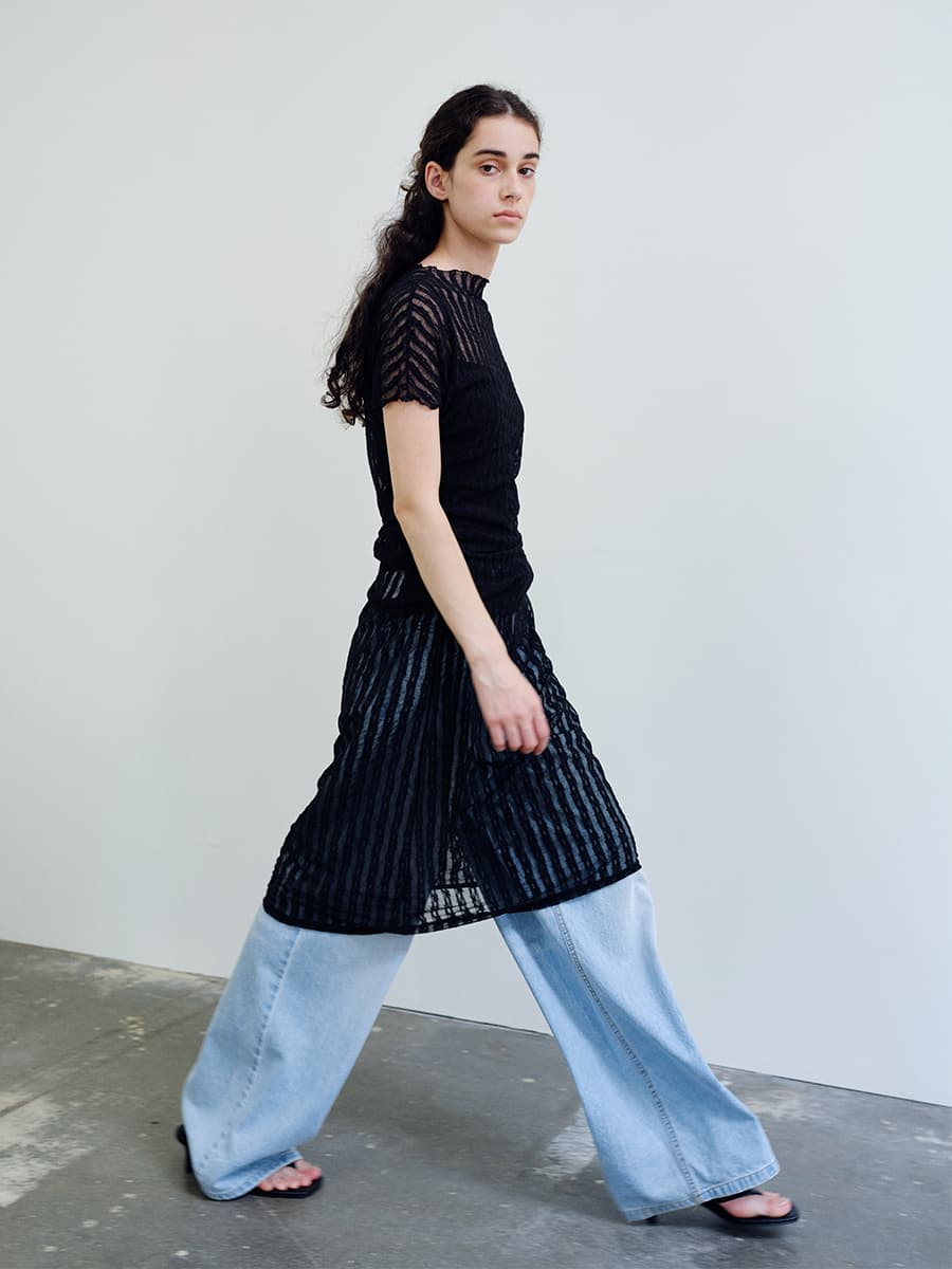 TIR LACE LAYERED SKIRT_BLACK — vue 5