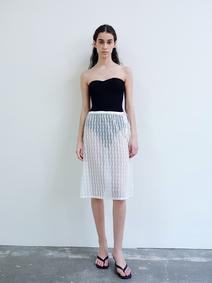 TIR LACE LAYERED SKIRT_WHITE — vue 3