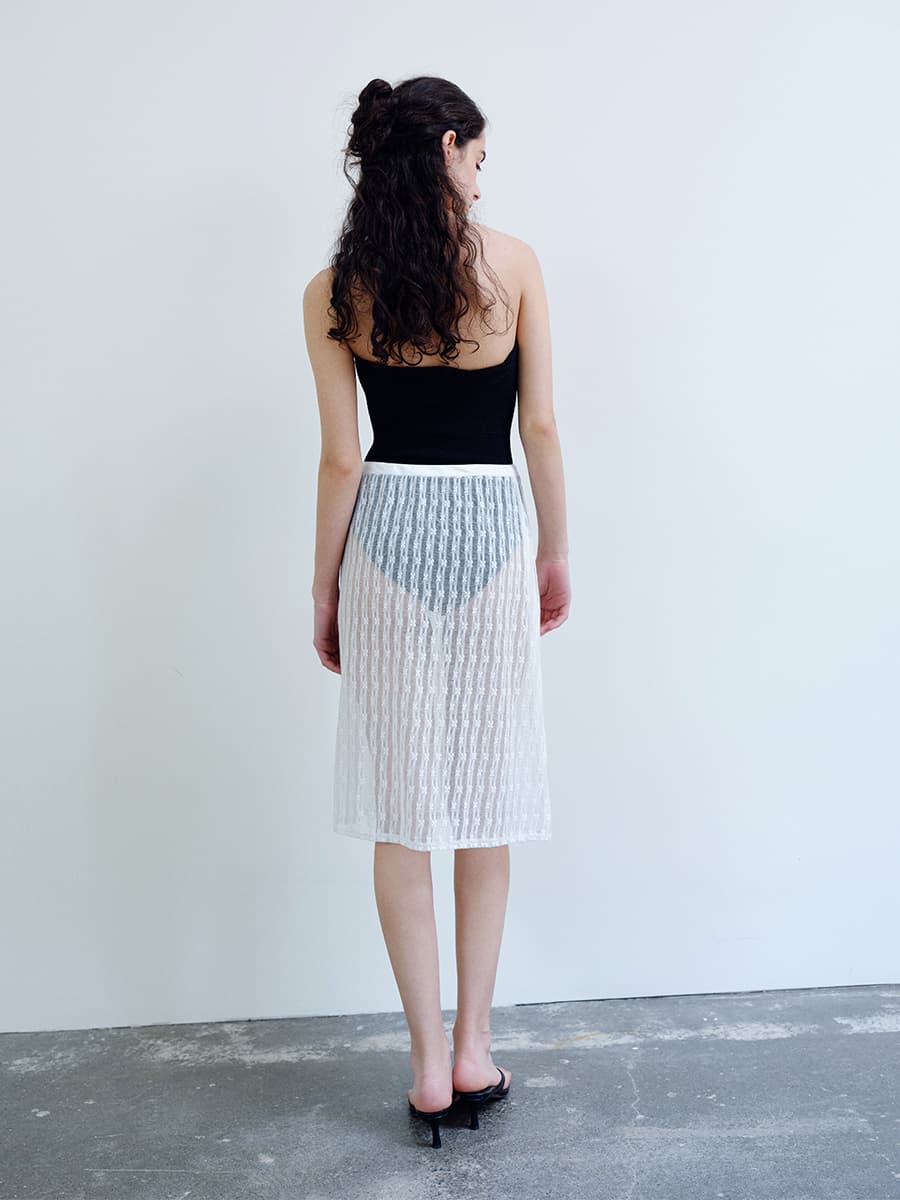 TIR LACE LAYERED SKIRT_WHITE — vue 4