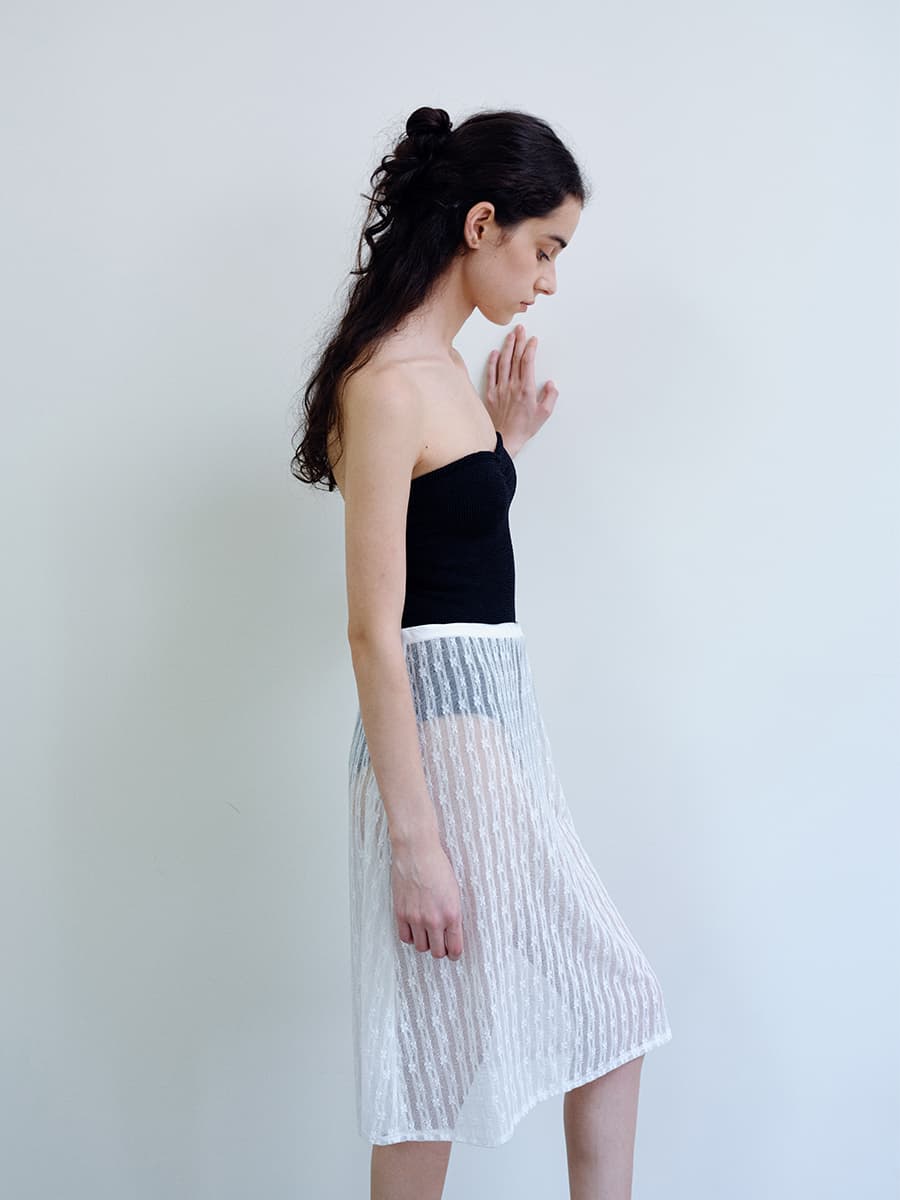 TIR LACE LAYERED SKIRT_WHITE — vue 5