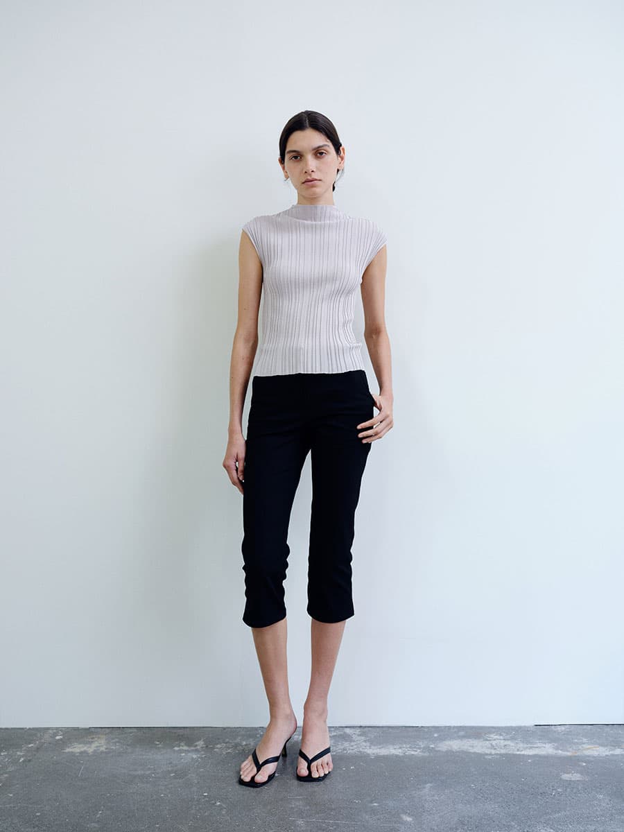TIR PLEATED KNIT TOP_GREY — vue 4