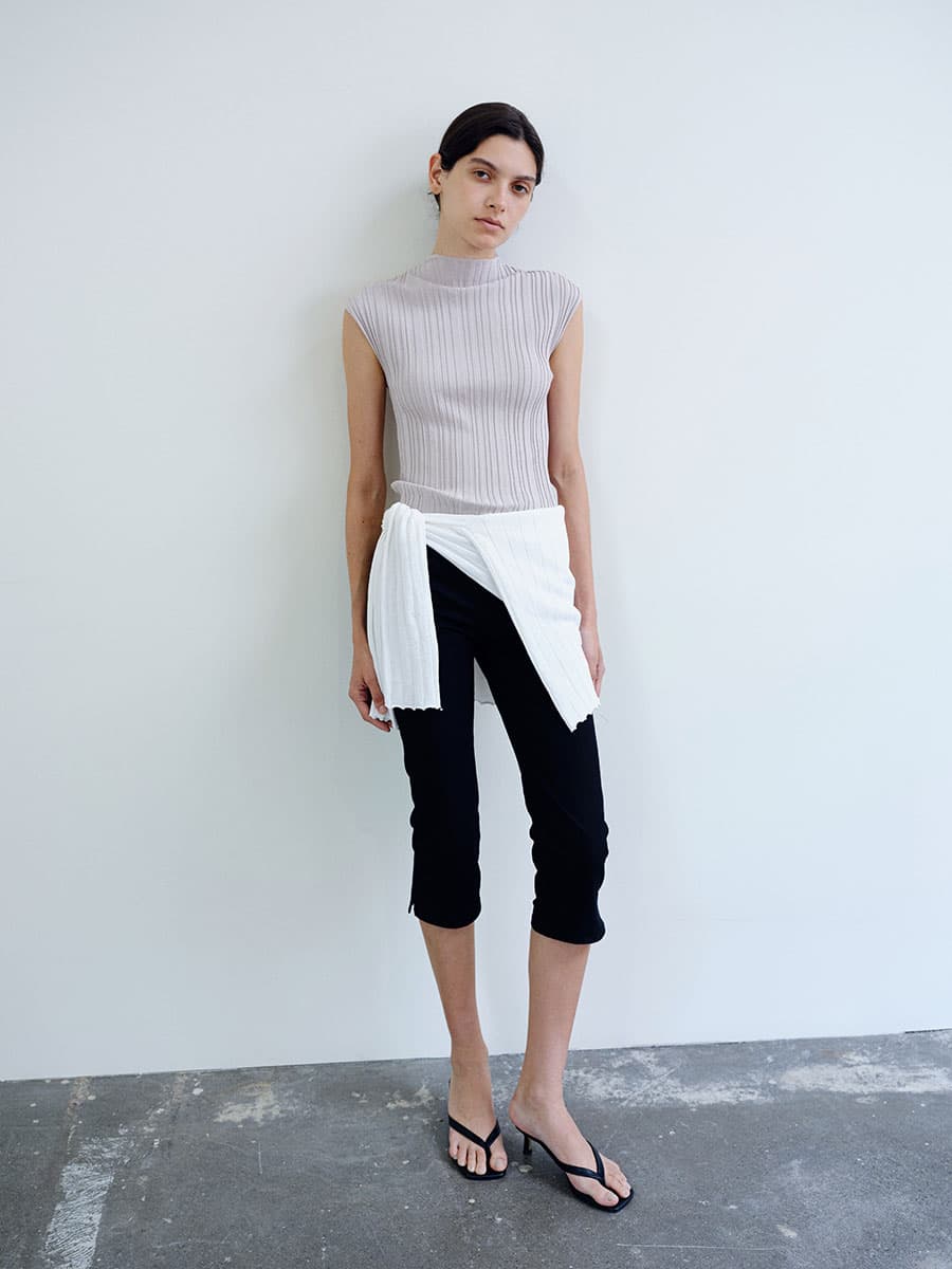 TIR PLEATED KNIT TOP_GREY — vue 6