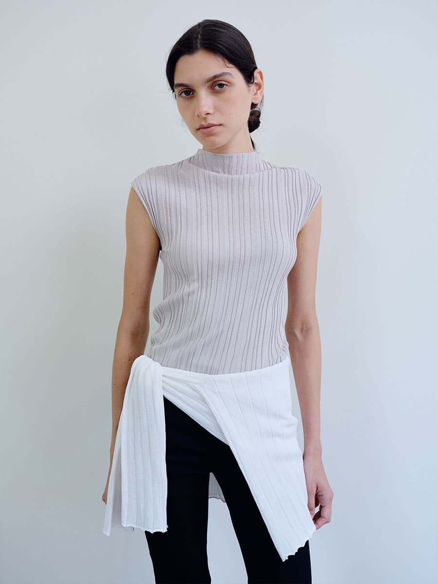 TIR PLEATED KNIT TOP_GREY — vue 7