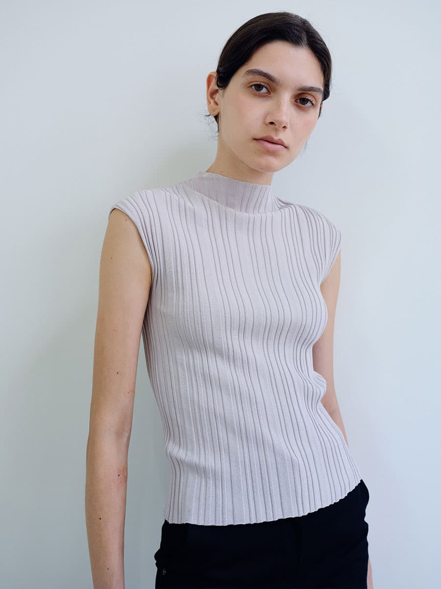 TIR PLEATED KNIT TOP_GREY — vue 10