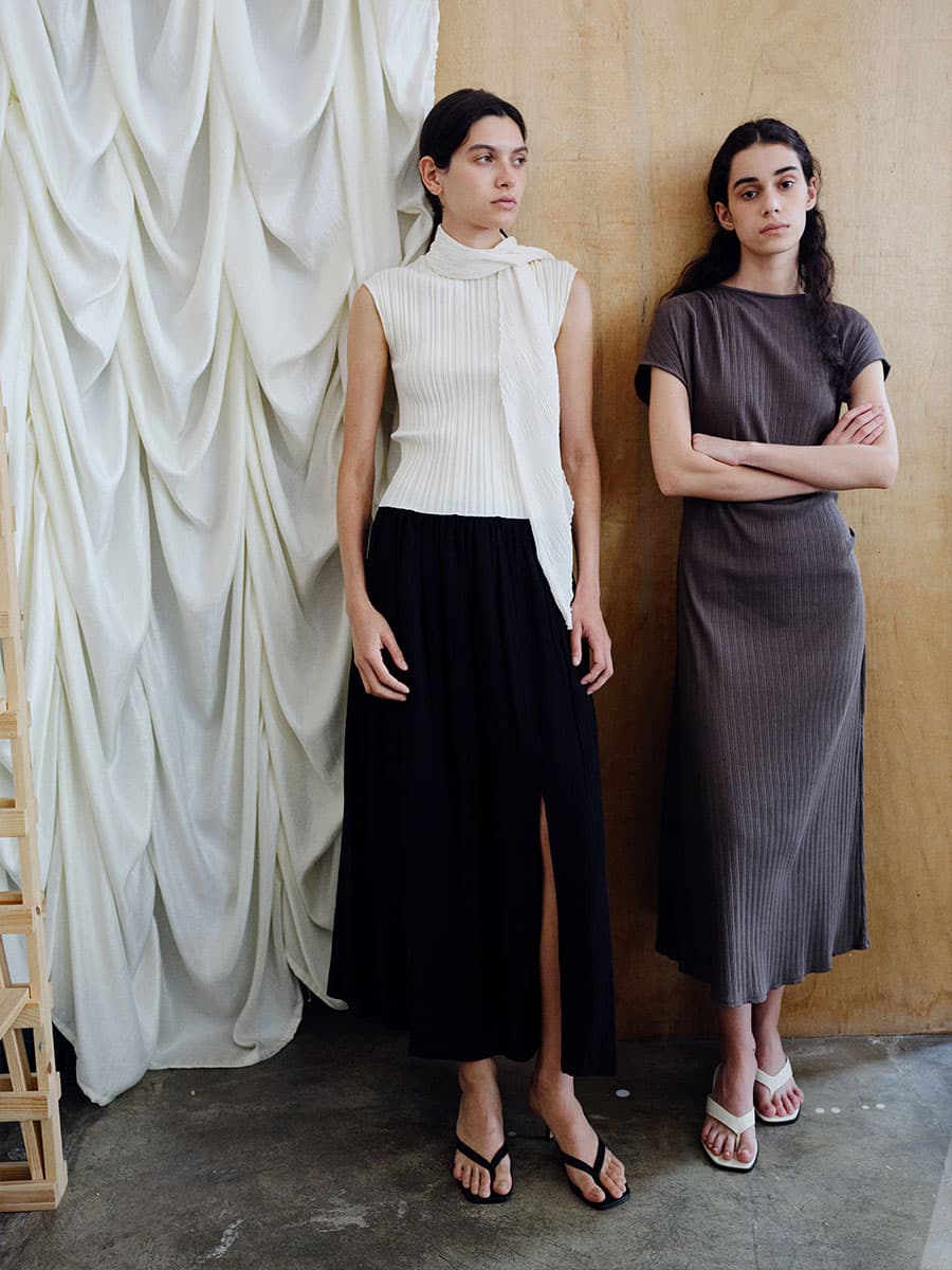 TIR PLEATED KNIT TOP_IVORY — vue 5