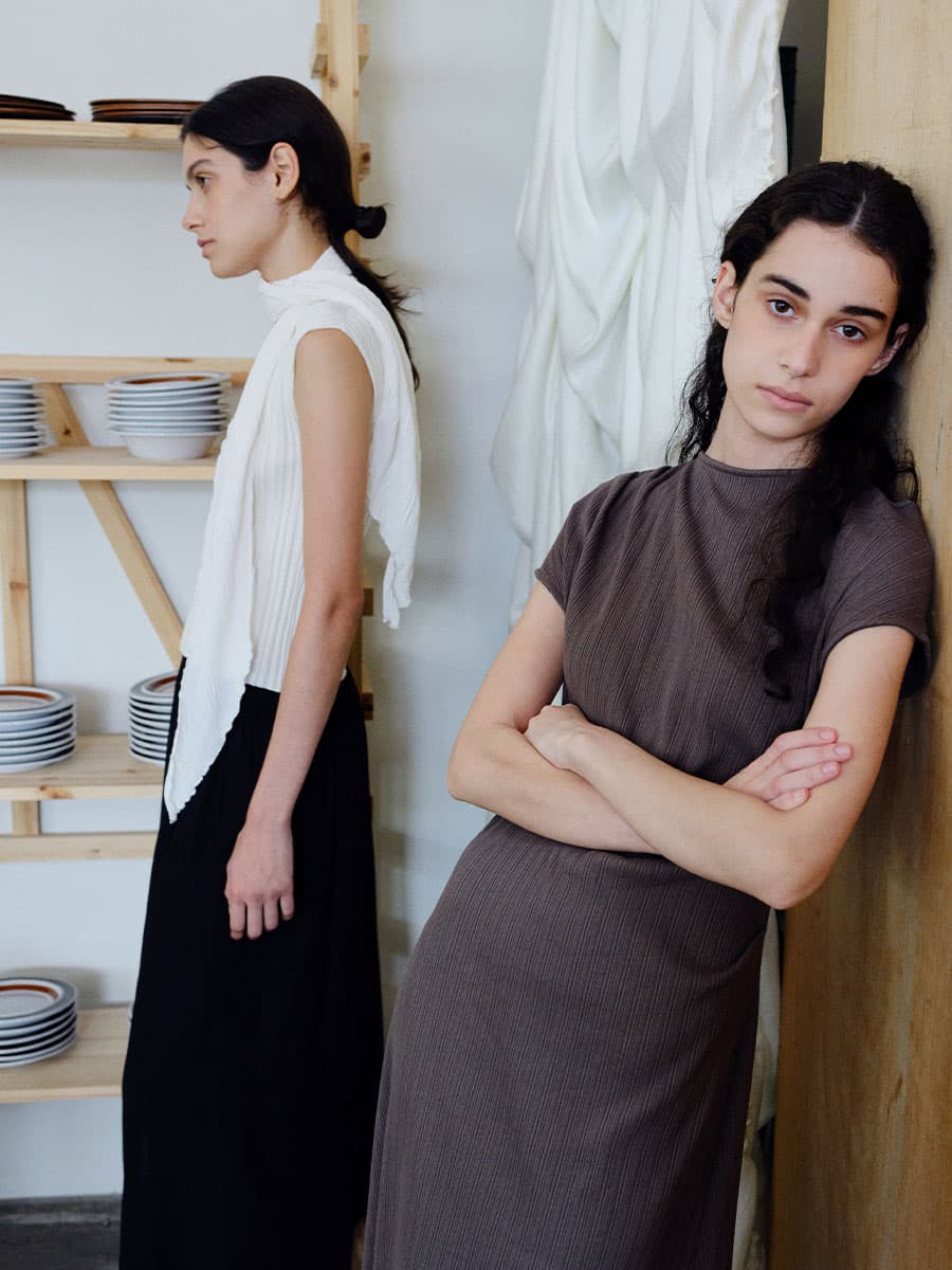 TIR PLEATED KNIT TOP_IVORY — vue 6