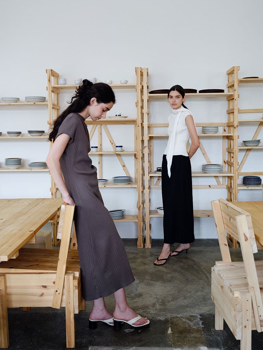TIR PLEATED KNIT TOP_IVORY