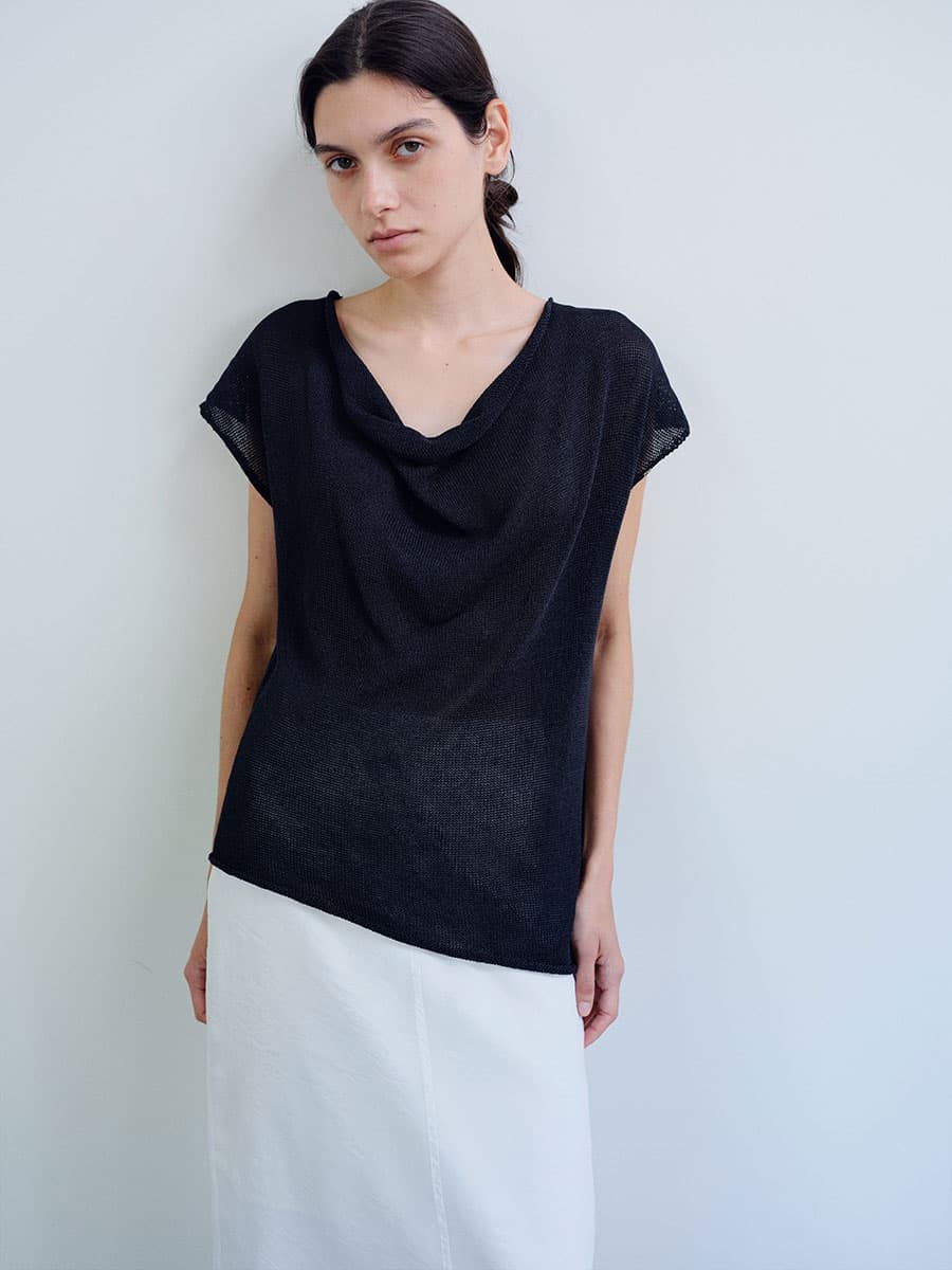 TIR DRAPE NECK KNIT TOP_D-GREY — vue 9