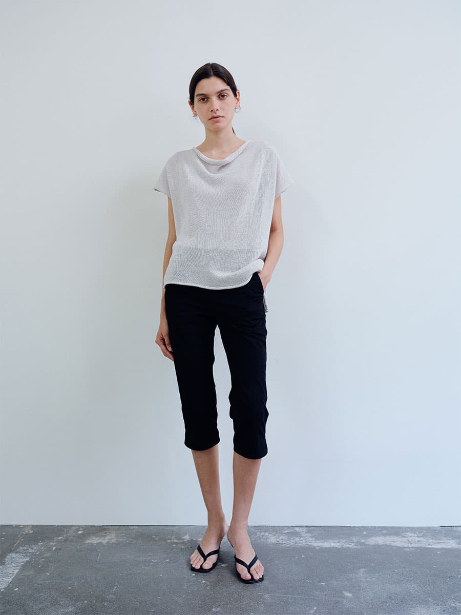 TIR DRAPE NECK KNIT TOP_L-GREY — vue 7