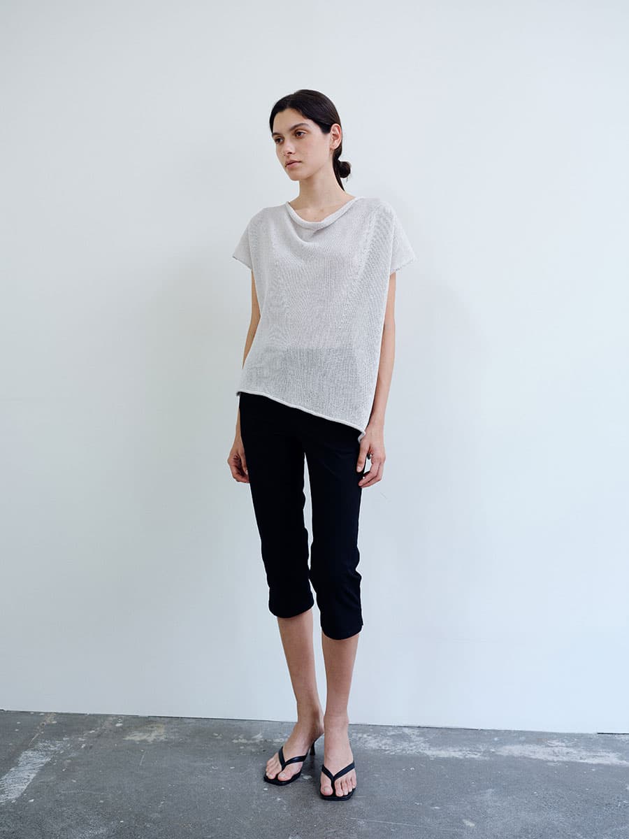 TIR DRAPE NECK KNIT TOP_L-GREY — vue 8