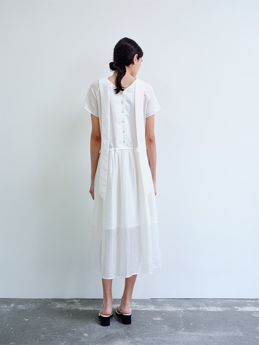 TIR ROLL COLLAR SHINING DRESS_CREAM — vue 11