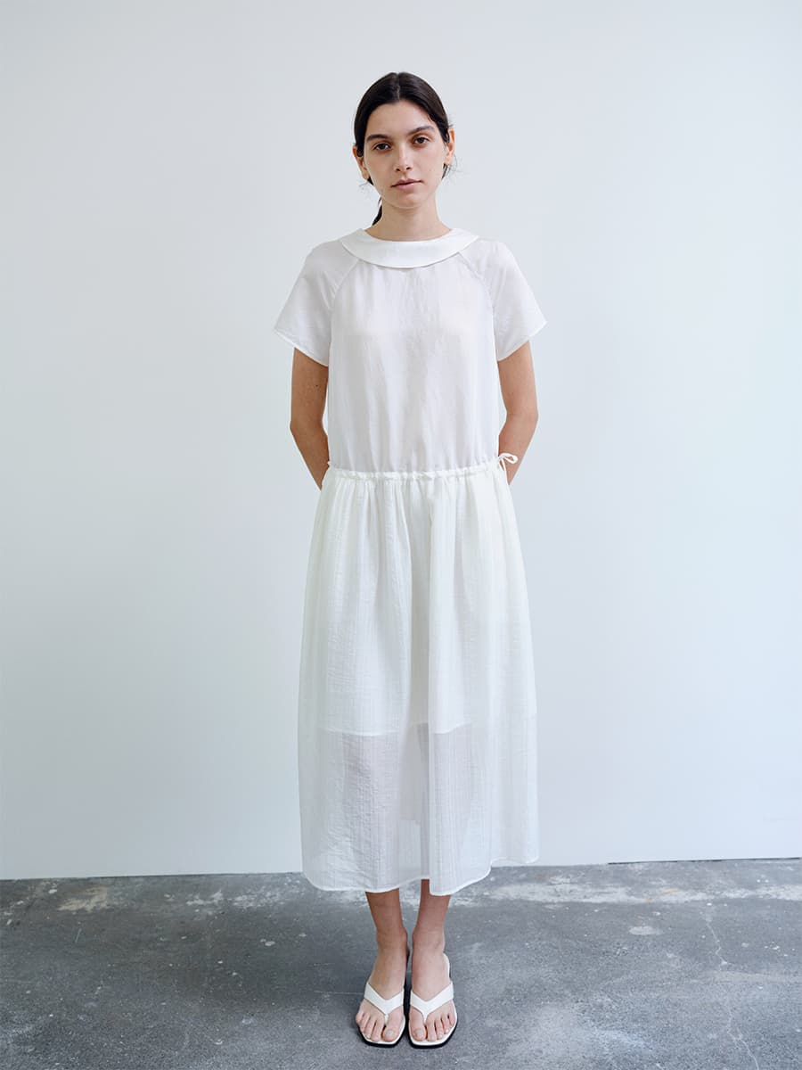 TIR ROLL COLLAR SHINING DRESS_CREAM — vue 6