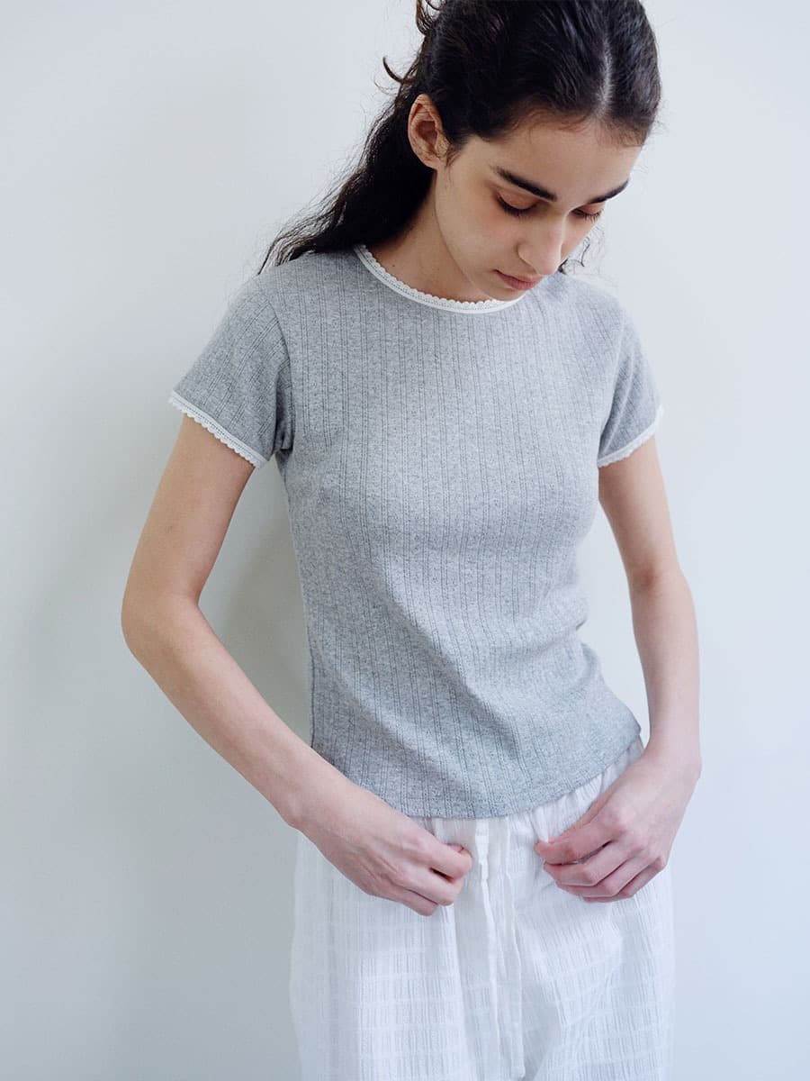 TIR FLORAL LACE T-SHIRT_GREY