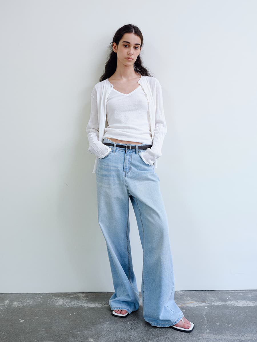 TIR BELTED LOOSE FIT DENIM_LIGHT BLUE — vue 2