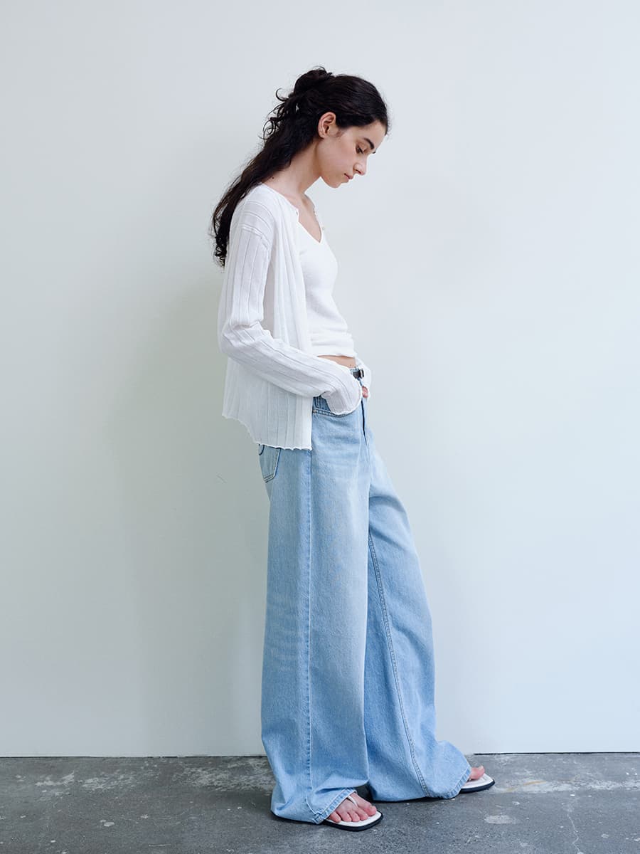TIR BELTED LOOSE FIT DENIM_LIGHT BLUE — vue 3